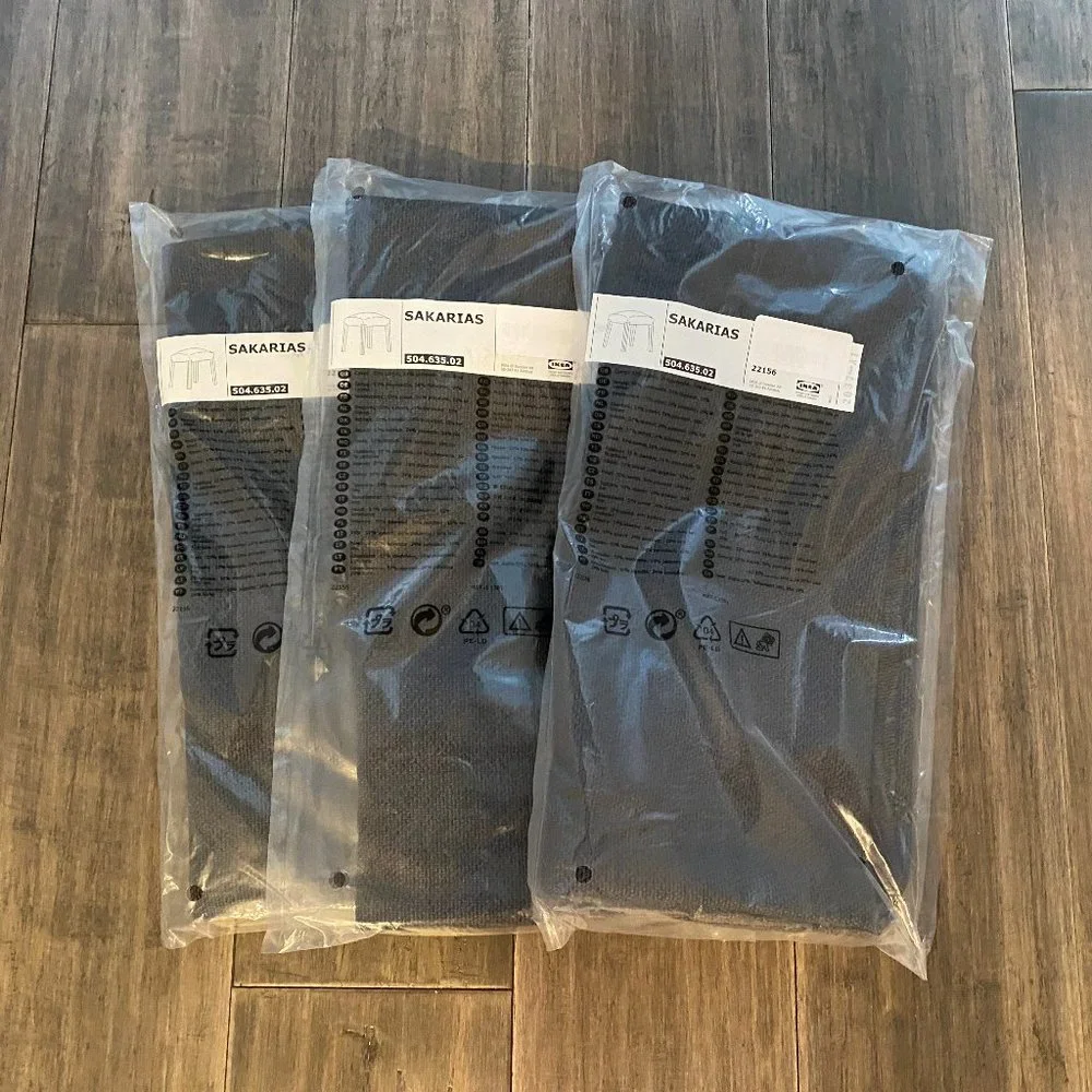 Lot 3 New !  NEW IKEA SAKARIAS Stool Cover only  Sporda Dark Gray 504.635.02